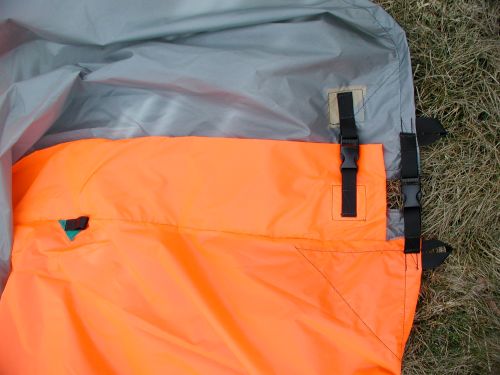 Zip and buckle bottom before staking out