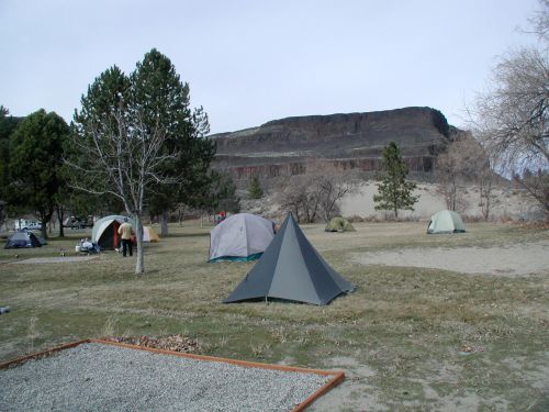 Mini-mid at Steamboat Rock State Park. 7x7 ft made to fit on top of National Park service rafting frames for river guides on the Grand Canyon.