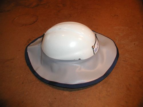 The brim comes sized to fit the smallest helmets.  Try stretching it over the helmet.  This photo shows the need to enlarge the opening. A good fit would leave about 1/4 to 1/3 of an inch up the sides of the helmet to provide a good seal to the brim stays in place in wind and cold temperatures.