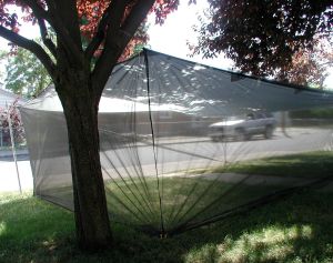 10x14 Tarp with 4 ft netting sides.
